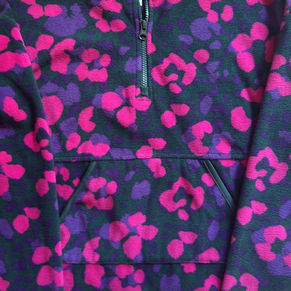 NWOT Kids Fleece Pullover Jacket - Pink & Purple Print - Picture 2 of 3